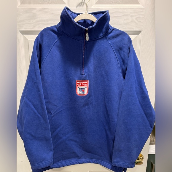 Nike New York Rangers Quarter Zip Fleece Pullover Size M Embroidered Logo - Picture 2 of 11